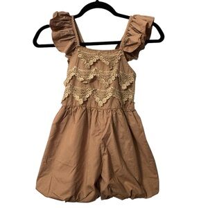 Just Couture Dusty Rose Lace Front Bubble Romper 5T
